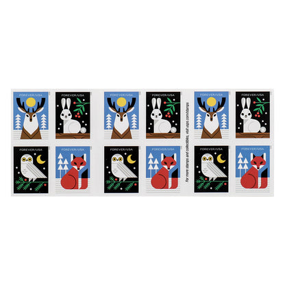 2023 Winter Woodland Animals Forever First Class Postage Stamps