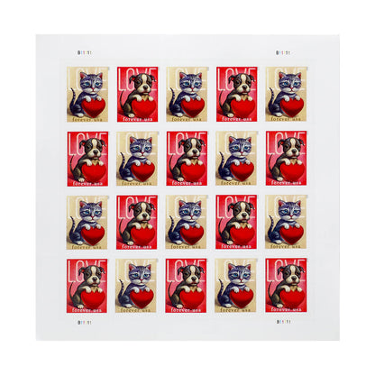 2023 First-Class Forever Stamps - Love: Kitten &amp; Puppy