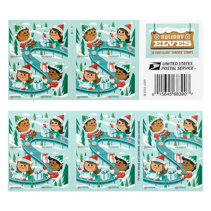2022 Holiday Elves Forever First Class Postage Stamps